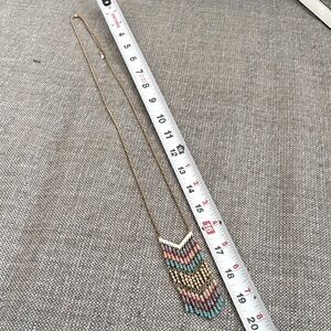 Multicolor Beaded‎ Chevron Necklace